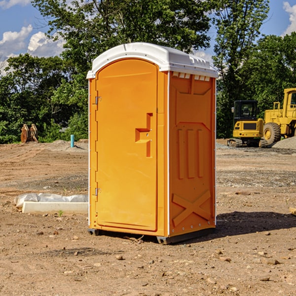 how often are the portable restrooms cleaned and serviced during a rental period in Searcy County AR